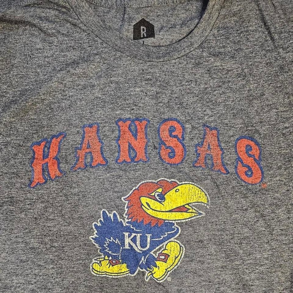 Kansas Jayhawks grey adult large short‎ sleeve shirt - Picture 2 of 4